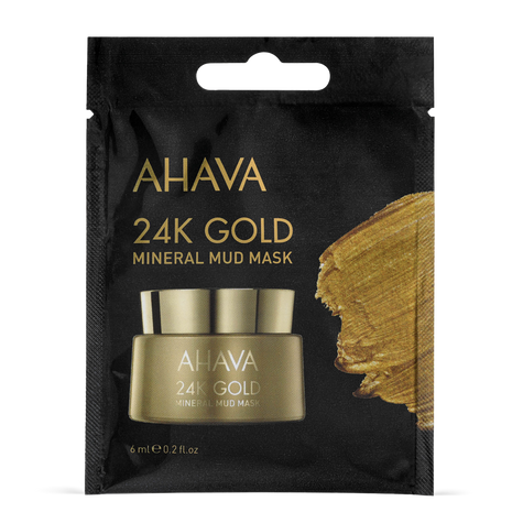 מסכת זהב 24 קראט יוקרתית של AHAVA למיצוק וזוהר - גודל 6 מ